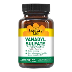 Country Life, Vanadil Sulfato, 5000 Mcg, 180 Cápsulas