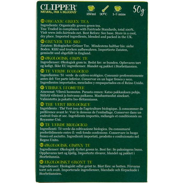 Clipper - Té Verde Orgánico 25 Bolsitas 50g 3