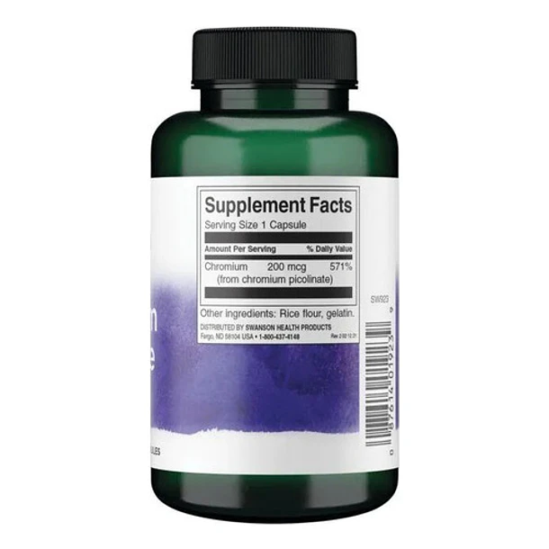 Picolinato De Cromo 200 Caps 200mcg Chromium Picolinate C16 5
