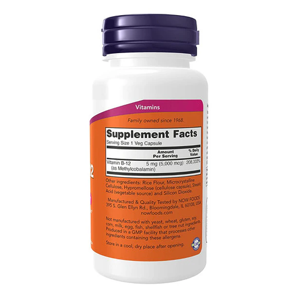 Now Foods - Methyl B-12 5000mg 120 Caps  2