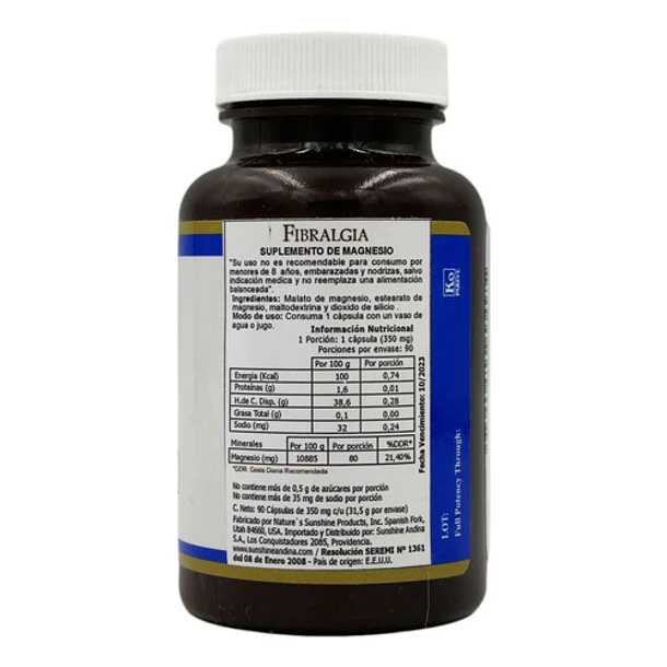 Natures Sunshine - Fibralgia - Magnesio Malato 90 Caps 2