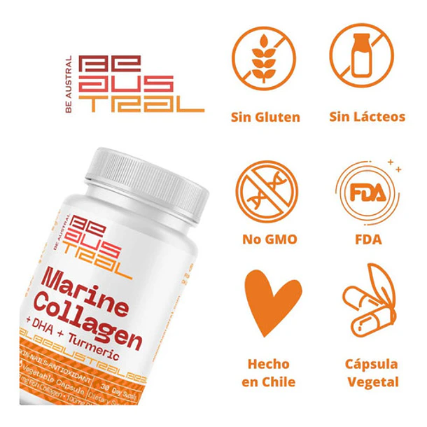Be Austral - Collagen Marino + Dha + Cúrcuma 400 Mg 30 Caps 5