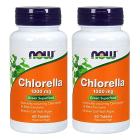 Now - 2 X Chlorella Pack 2 Unidades 1000 Mg 60caps