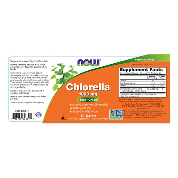 Now - 2 X Chlorella Pack 2 Unidades 1000 Mg 60caps 3