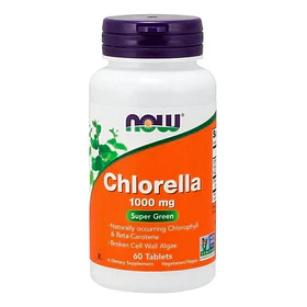 Chlorella 1000 Mg 60 Tabletas Now Sabor Sin Sabor