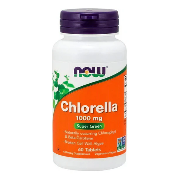 Chlorella 1000 Mg 60 Tabletas Now Sabor Sin Sabor