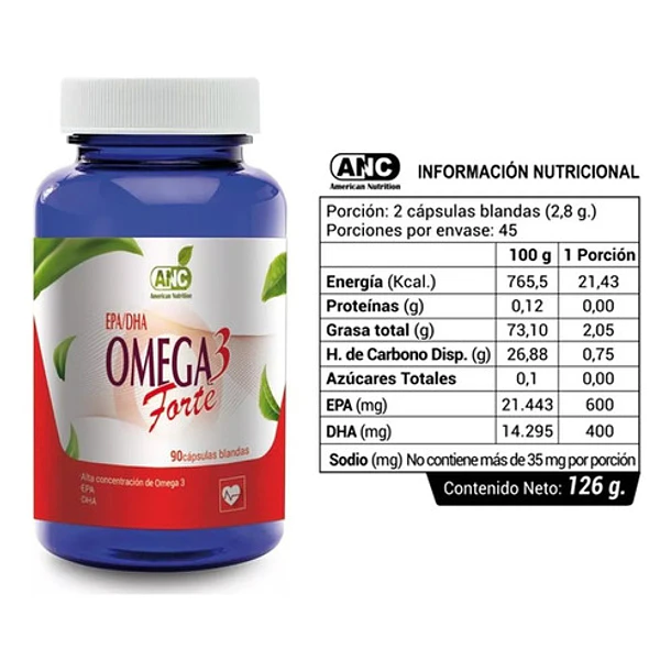 Anc Omega 3 Forte X 90 Caps Blandas Sabor Sin Sabor 2