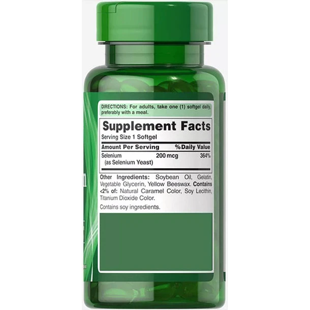 Puritan's Pride - Selenio Absorbable 200mcg 100 Sofgels 2