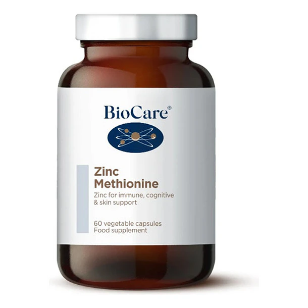 Biocare Zinc Metionina Inmunidad Piel Fertilidad 60 Capsulas Sabor Sin Sabor 1