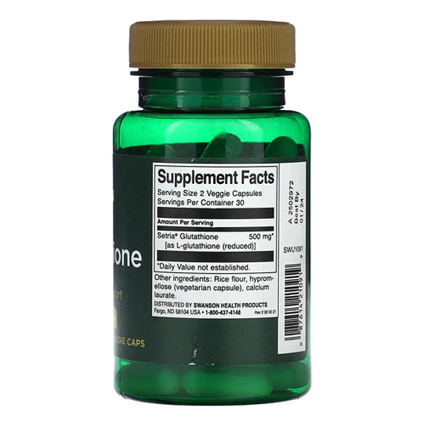 Swanson - Ultra- L-glutatión 250mg 60 Cápsulas Vegetales 2