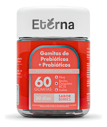 Gomitas Probióticos + Fibra, Berries 60 Vegan Gummies, SVL