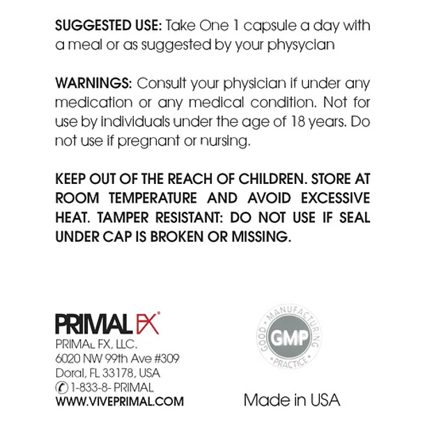 Primal Fx - Vitamina D3 10.000 Ui + Mk4 60caps Sin Sabor 4