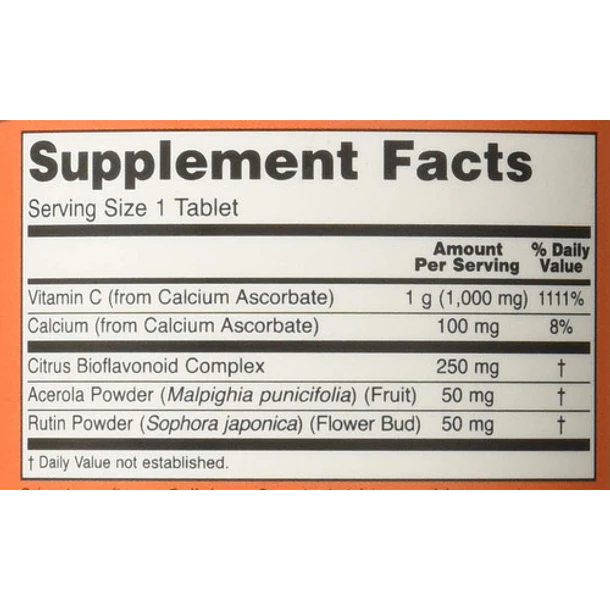 Now - Complejo De Vitamina C -1000mg Buferada, 180 Tabletas 2