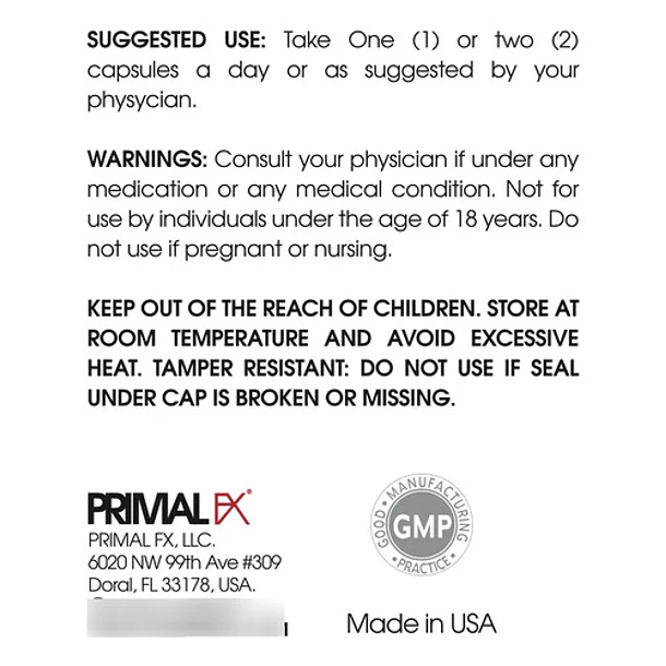 Primal Fx - Vitamin C + Active B 60 Caps 3