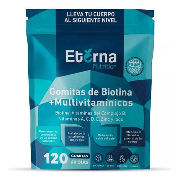 Eterna Nutrition - Biotina + Multivitamínico 120gomitas 1