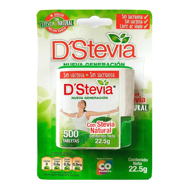 D'stevia 500 Tabletas- 22.5g 2