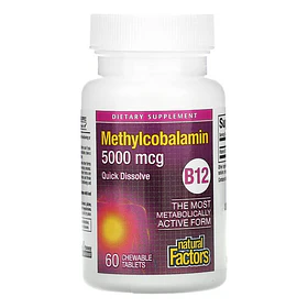 Natural Factors - B12 Methylcobalamin 5000mcg , 60tabl.