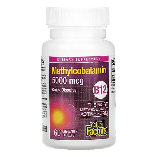 Natural Factors - B12 Methylcobalamin 5000mcg , 60tabl. 1
