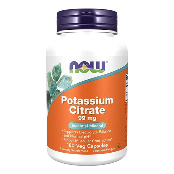 Citrato De Potasio Now, 180 Capsulas Vegetariano, Kosher. 1