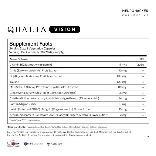 Qualia - Vision Optimized Eyes 20caps 2