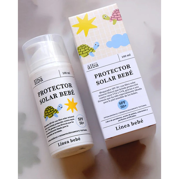 Del Alba- Protector Solar Bebé, Spf 50+, 100ml 2