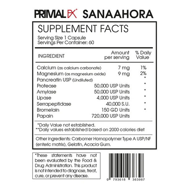 Primal Fx I Enzymes + Serra I 60 Capsule I Dr Ludwig Johnson 2