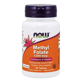 Now Foods Methyl Folate 1,000 Mcg 90 Tabs Sabor Sin Sabor