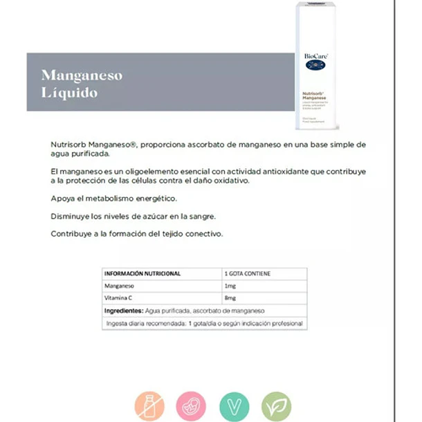 Biocare - Nutrisorb Manganeso Líquido 15ml 4