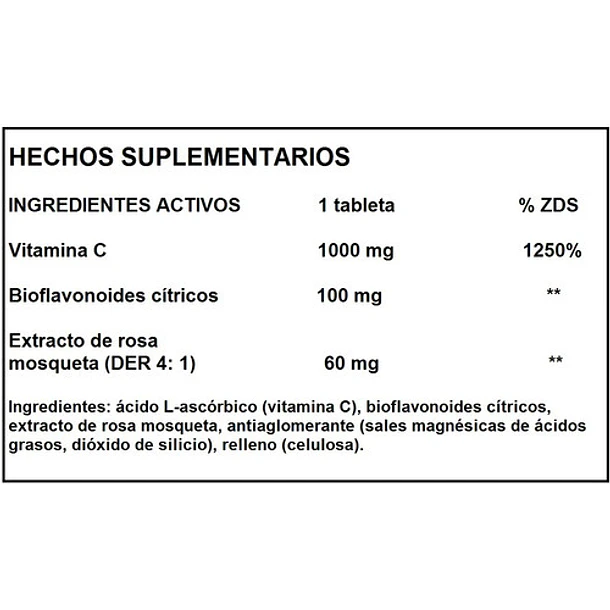 Vitamina C 1000mg En Tabletas Sabor N/a 2