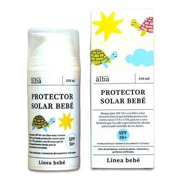 Protector Solar Vegano Para Bebés 100ml Spf 50+ Del Alba 1