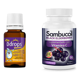 Pack Defensas  Ddrops 600 + Sambucol Masticable 30 Unidades