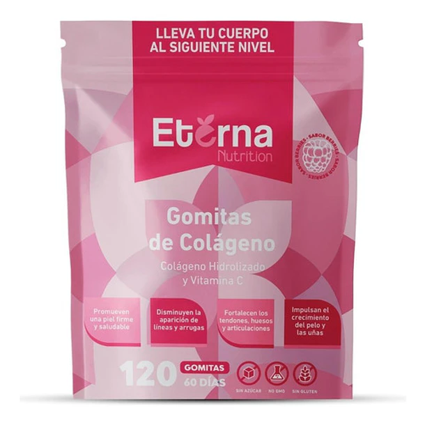 Eterna Nutrition - Colágeno + Vitamina C 120 Gomitas Sabor Berries 1