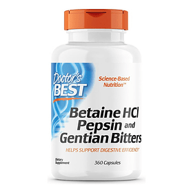 Doctor Best Betaina Hcl Pepsin Gestian Bitters 360 Cápsulas
