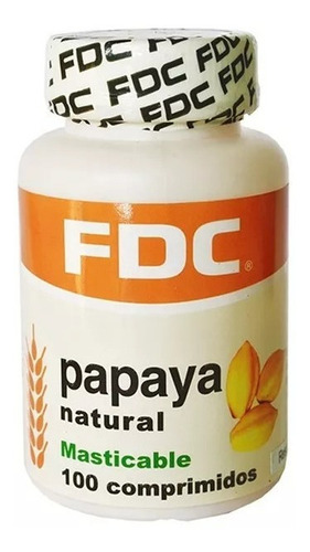 Fdc- Papaya Natural Masticable 100 Comprimidos
