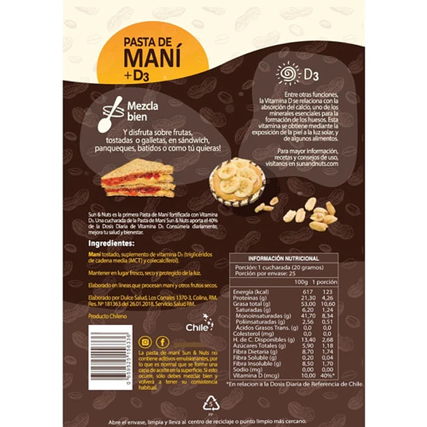 Sun & Nuts - Pasta De Maní + Vitamina D3 3