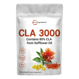 Microingredients Cla  300 Softgels, 3000mg Por Porción Sin Sabor