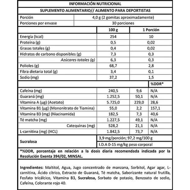 Bodyboost- 60 Gomitas Power- Energía / Quema Grasas 2