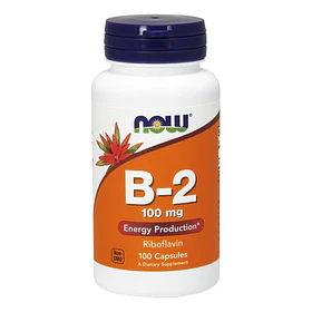Now - B2 Riboflavina, 100 Mg, 100 Capsulas