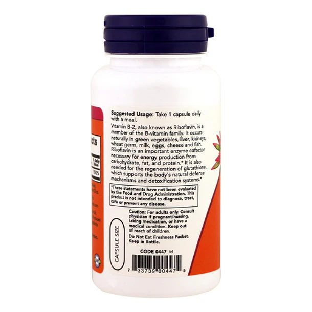 Now - B2 Riboflavina, 100 Mg, 100 Capsulas 3