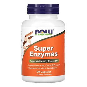 Super Enzymes 90 Cápsulas - Enzimas Digestivas - Now Foods