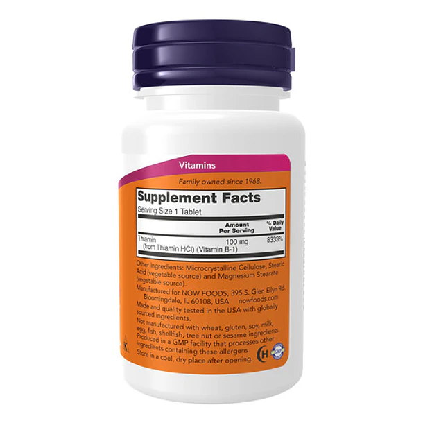 Now - B-1, 100 Mg, 100 Capsulas Energía, Sistema Nervioso 2