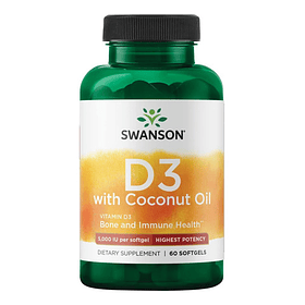 Swanson - D3 5000ui Con Aceite De Coco (60 Caps)