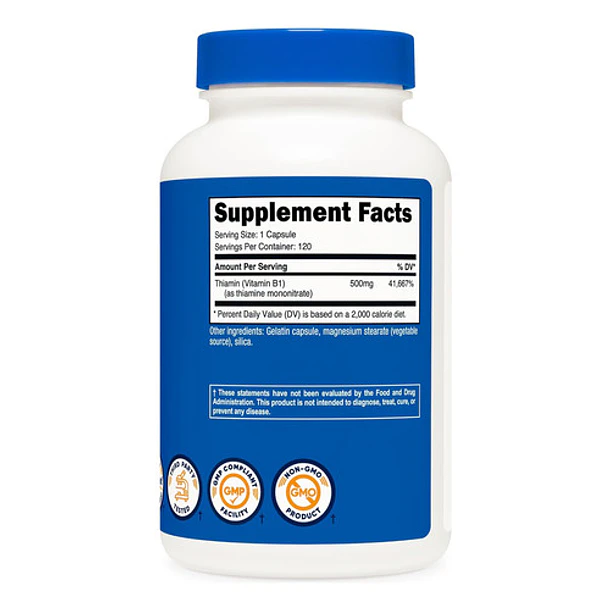 Nutricost - Vitamina B1 Tiamina 500mg 120 Caps 2