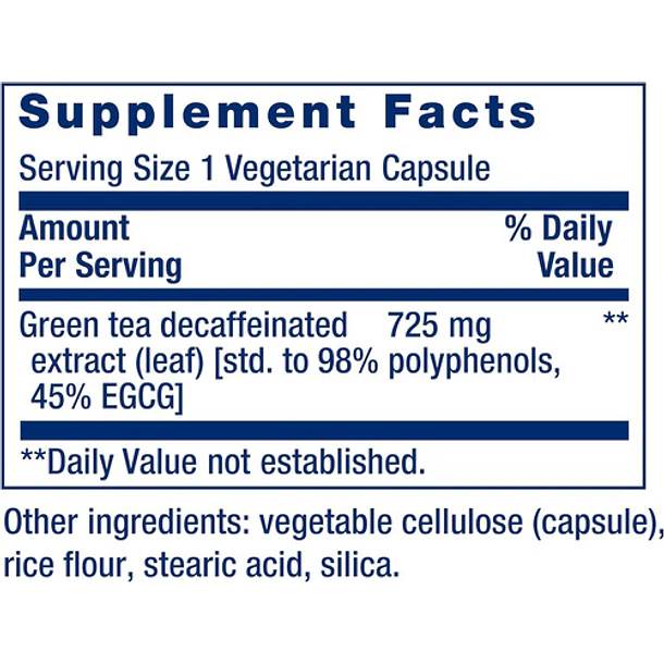 Life Extension - Mega Te Verde Extracto Descafeinado 100cap 4
