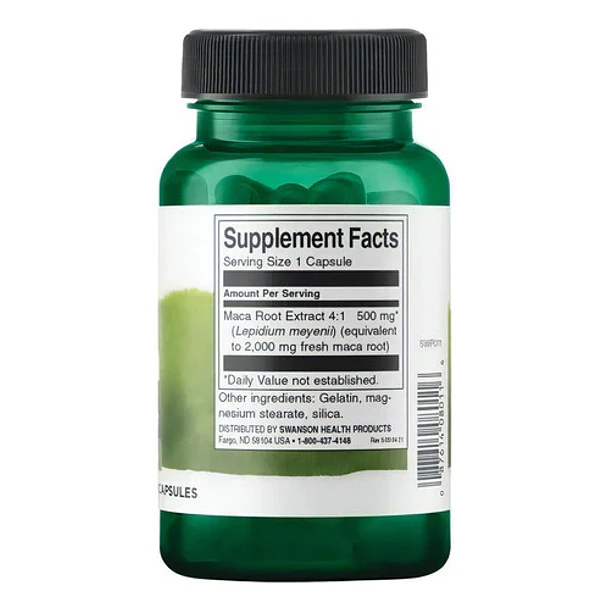 Swanson-  Maca 500 Mg (alta Potencia)  60 Capsulas 2