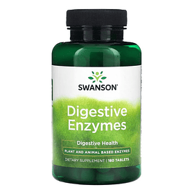 Enzimas Digestivas Swanson, 180 Comprimidos, Sabor Sin Sabor, Imp Eua