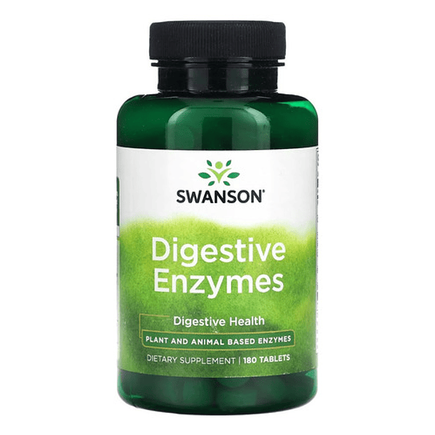 Enzimas Digestivas Swanson, 180 Comprimidos, Sabor Sin Sabor, Imp Eua 1