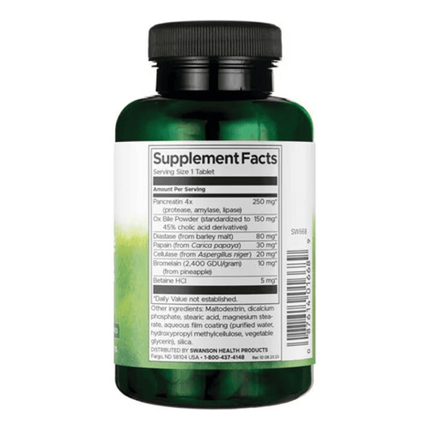 Enzimas Digestivas Swanson, 180 Comprimidos, Sabor Sin Sabor, Imp Eua 3
