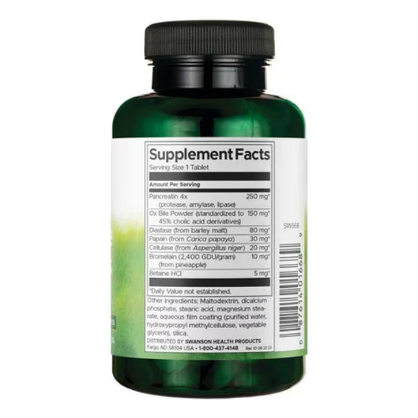 Swanson- Enzimas Digestivas 180 Comprimidos 2