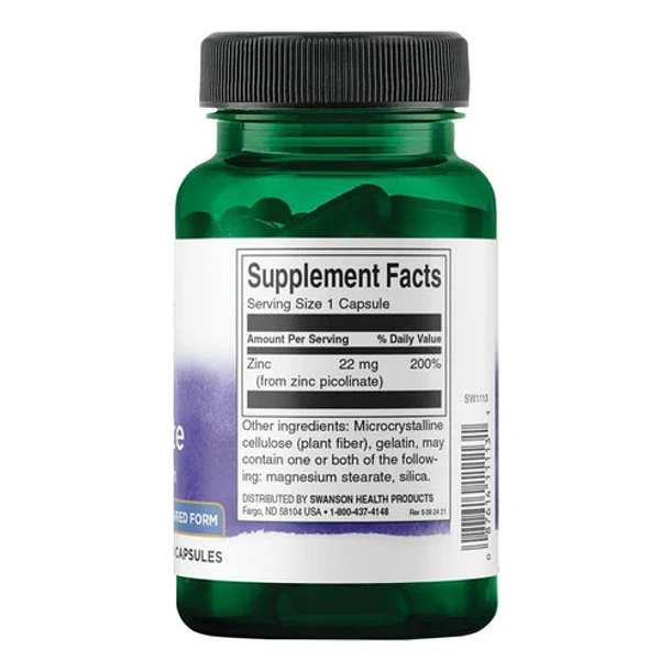 Swanson - Zinc Picolinato 22mg 60caps 2